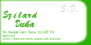 szilard duka business card